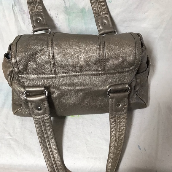 Marc by Marc Jacobs bag silvery grey leather top handle shoe box Turn key clasp - Picture 6 of 16